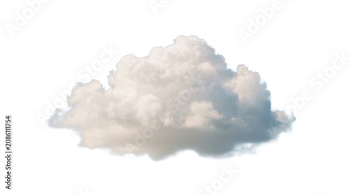 Fotografía White fluffy cloud on transparent background