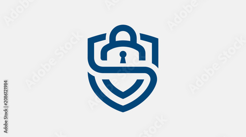 Photos Shield with lock icon security symbol.