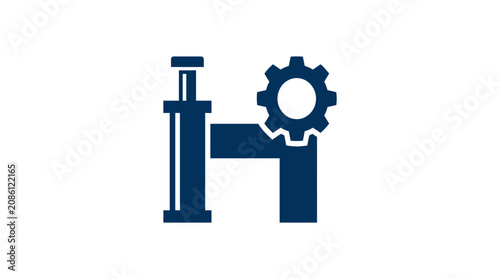 Gear and pipe industrial symbol.