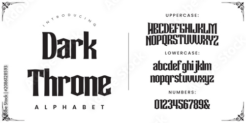 Foto Dark Throne Font Gothic Fantasy Alphabet for Metal Music and Dark Theme Design