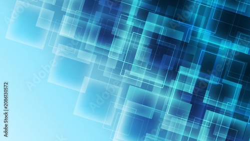Abstract Geometric Blue Glowing Squares 4K