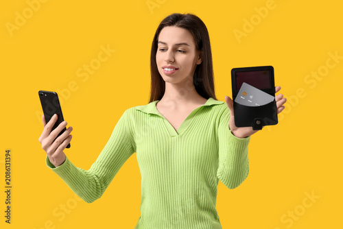 Beautiful woman with credit...
