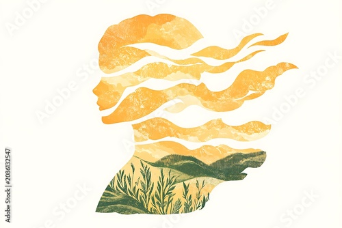 Serene mountain landscape with clouds