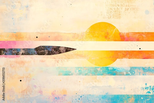 Vibrant horizon sunset