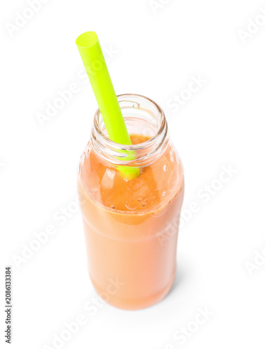 Glass bottle of tasty orang...