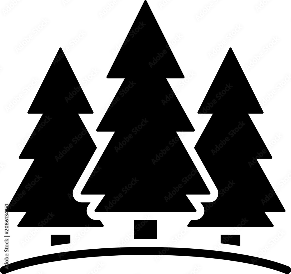 Fototapeta premium Forest Trees Glyph Icon