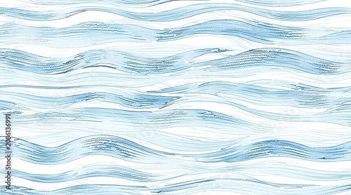 Abstract Watercolor Blue Wavy Lines Pattern Texture