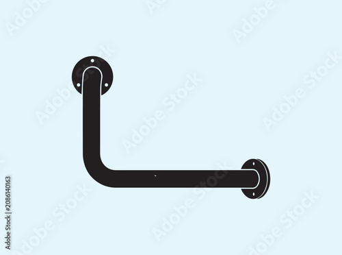 Solid black security rail shape for disability access and plumbing catalogs
