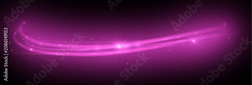Foto Vibrant magenta magic light trail with sparkles for futuristic graphic design an