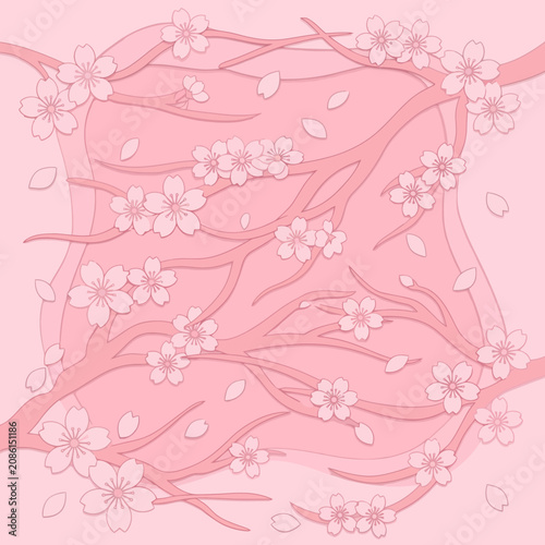 Pink Cherry Blossoms in Spring