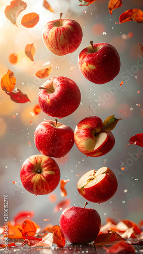 apples falling down wallpaper