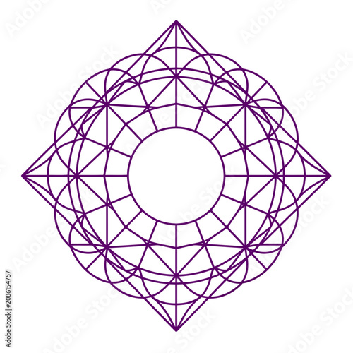 Purple Linear Geometry Rosette