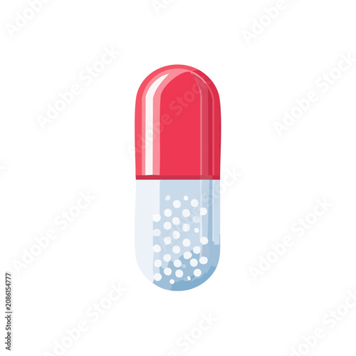 Red and blue medical capsule icon