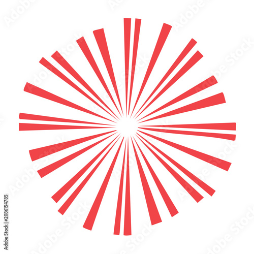 Red radial burst vector design