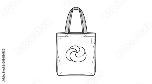 Tote Bag Mockup with Abstract Graphic Design
