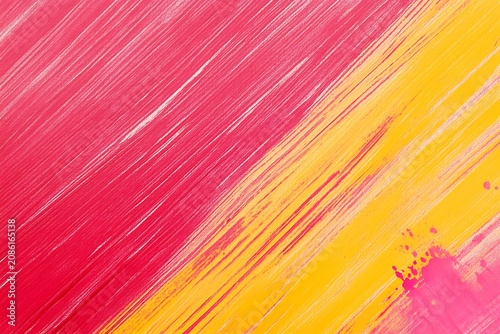 Vibrant pink and yellow brush strokes