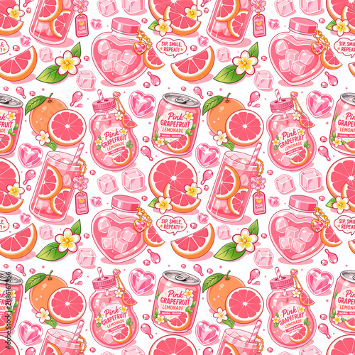 Pink Grapefruit Seamless