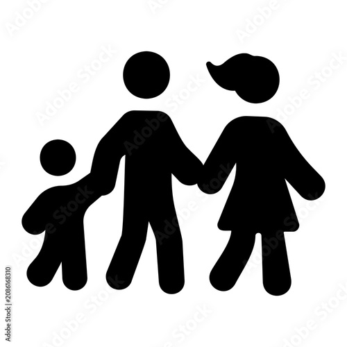 family walking Solid icon