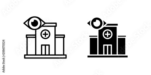 Fotografía Ophthalmology Eye Clinic icons, dual style icon set