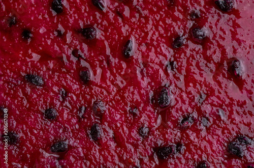 Macro Background Texture of Sweet Red Dragon Fruit Pitahaya Inside Flesh