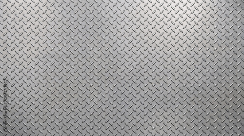 A high resolution close up macro background of a industrial dimond plate steel texture featuring repetitive raised patterns for construction and flooring