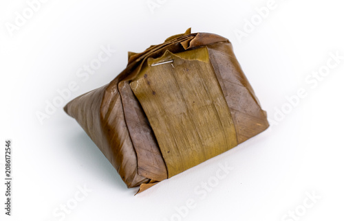 Nagasari,Traditional Indonesian Steamed Banana Leaf Wrapped Cake