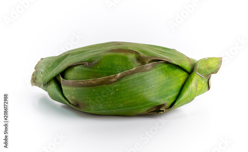 Lemper, Traditional Indonesian Savory Sticky Rice Snack Wrapped in Banana Leaf