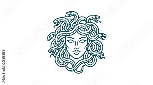 Bild auf Leinwand Medusa Gorgon Head With Snakes Hair Ancient Greek Mythology.