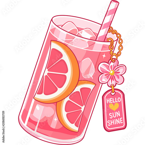 Pink grapefruit drink