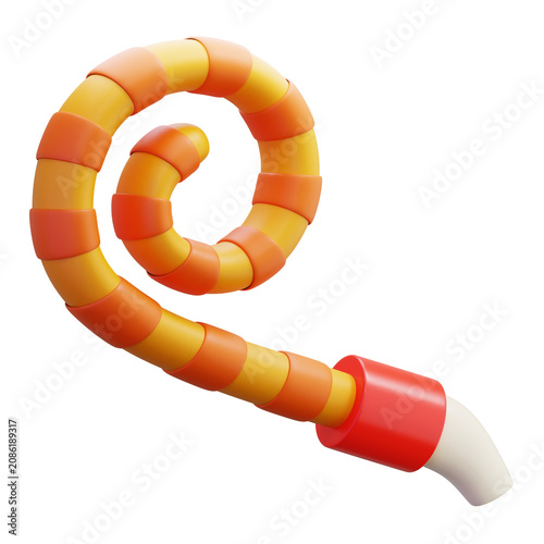 Photos 3D Render of Party Horn Illustration