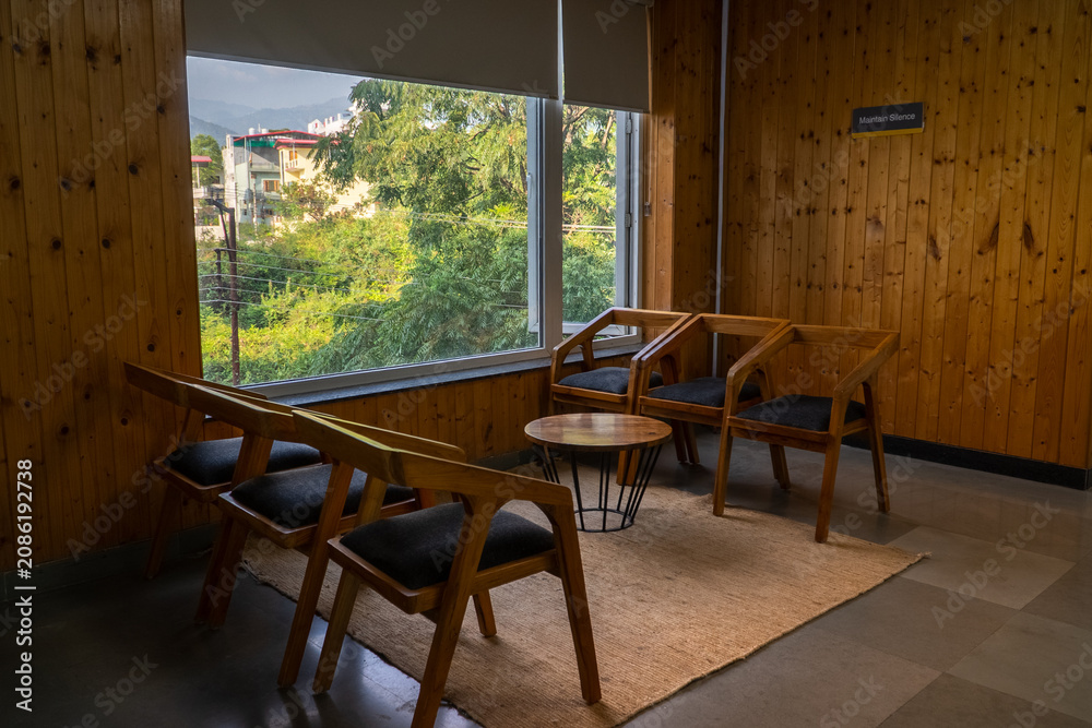 Fototapeta premium Modern Interior Design of Reception Waiting Area