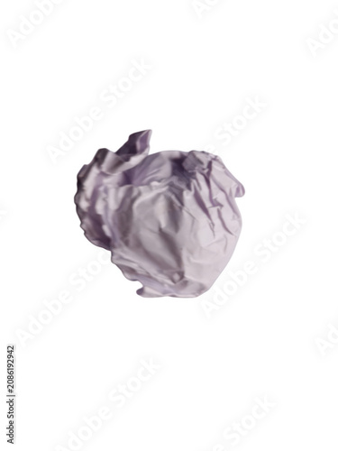 Crinkled paper ball with soft texture and subtle folds