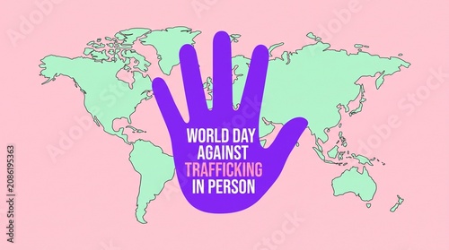 Hand symbol for world day against trafficking in persons