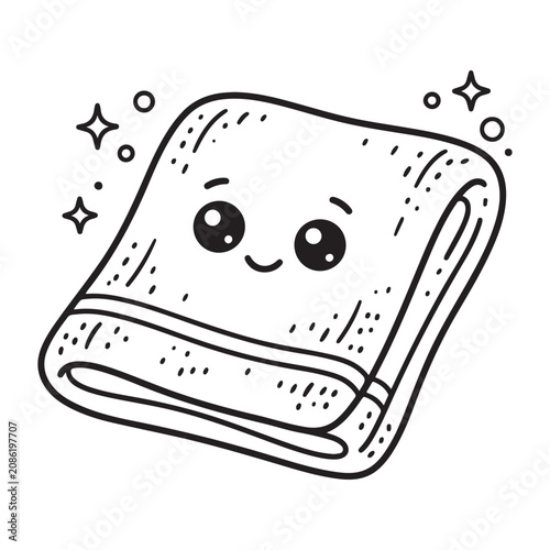 Smiling Cartoon Towel Character Illustration.