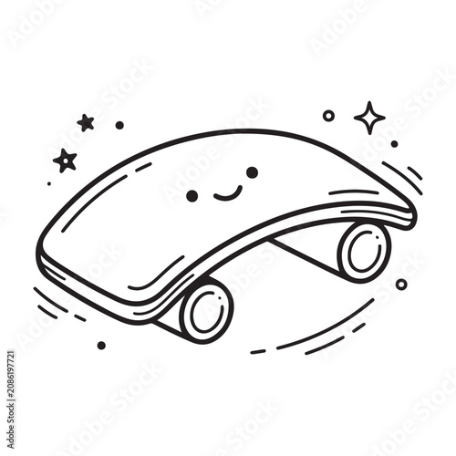 Smiling Car Cartoon Vehicle Illustration.