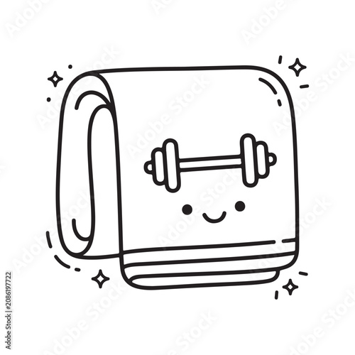 Smiling Gym Jar Fitness Cartoon Character.