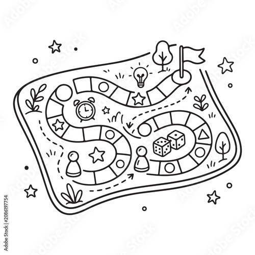 Colorful illustration of a game board.