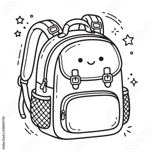 Smiling Cartoon Backpack with Straps.
