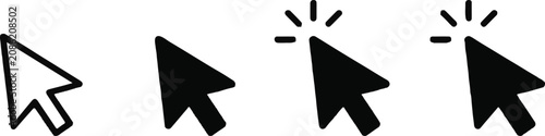 Fotografie Set of cursor arrow icons for user interface design showcasing different styles