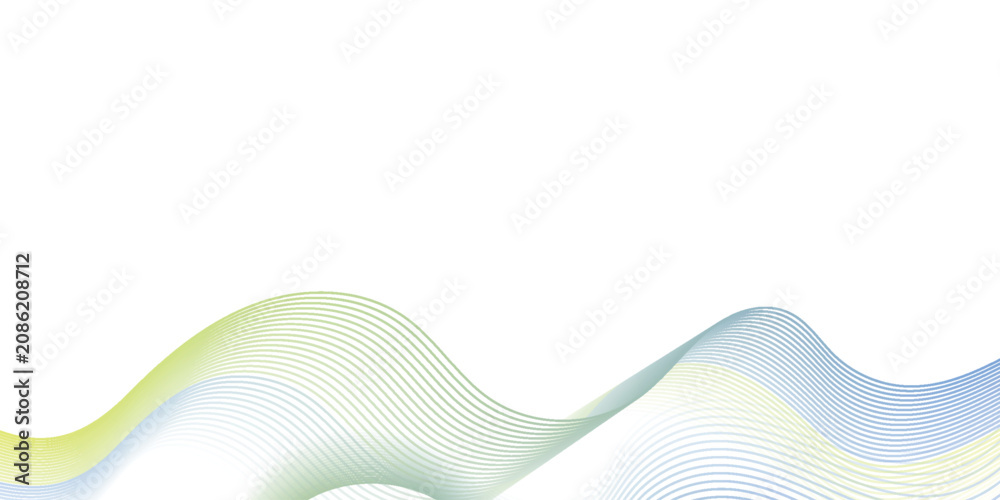 Αυτοκόλλητο Featuring smooth, flowing lines in light blue and yellow