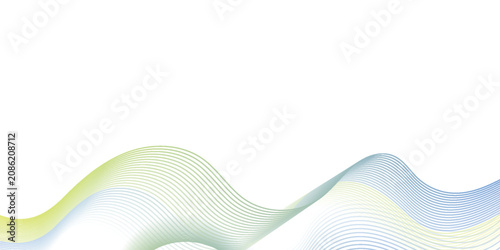 Slika na platnu Featuring smooth, flowing lines in light blue and yellow