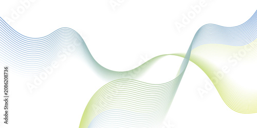 Slika na platnu Featuring smooth, flowing lines in light blue and yellow