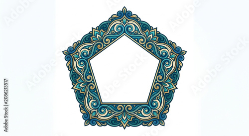 Obraz na płótnie elegant ornamental pentagonal frame vector design