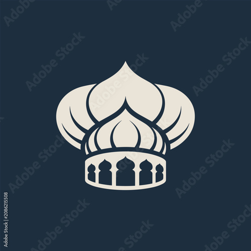 Foto Minimalist onion dome icon representing traditional islamic architecture