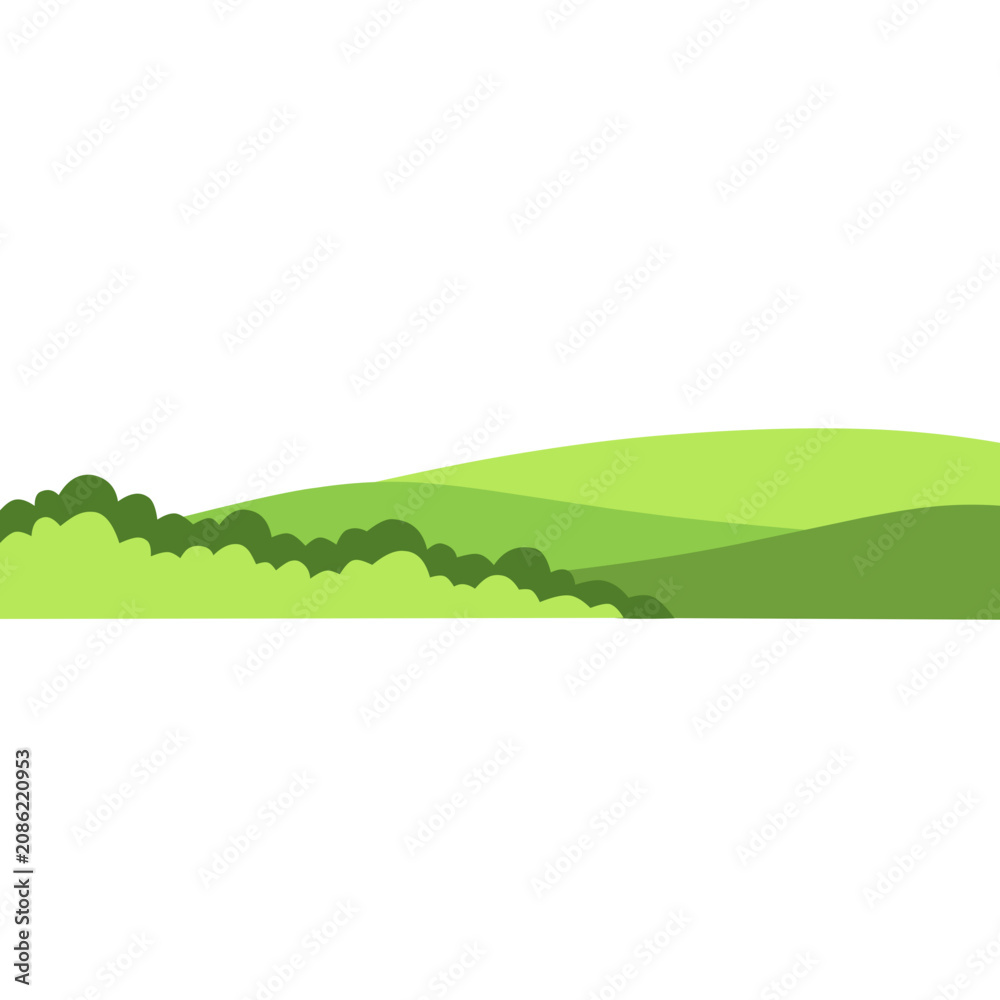 Obraz premium Green Rolling Hills Landscape Background Simple Design