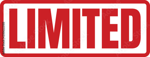 Tableau sur toile Red rectangular rubber stamp with the word limited isolated on a plain clean sur