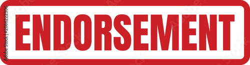 фотографія Professional red endorsement rubber stamp style label for authenticating documen