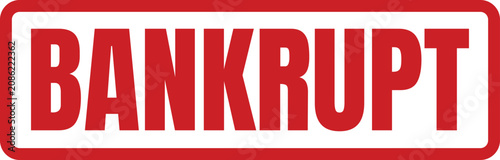 Photos Official red rubber stamp with the word bankrupt used for marking financial inso