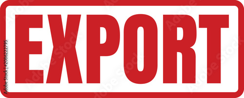 Canvastavla Red rectangular stamp showing the word export printed in bold block capital lett