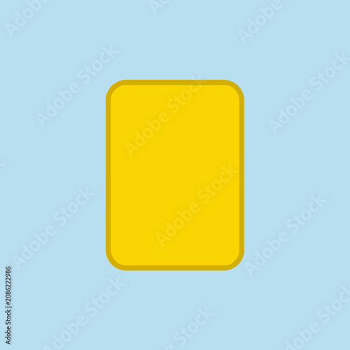 A simple yellow rectangular card icon on a light blue background